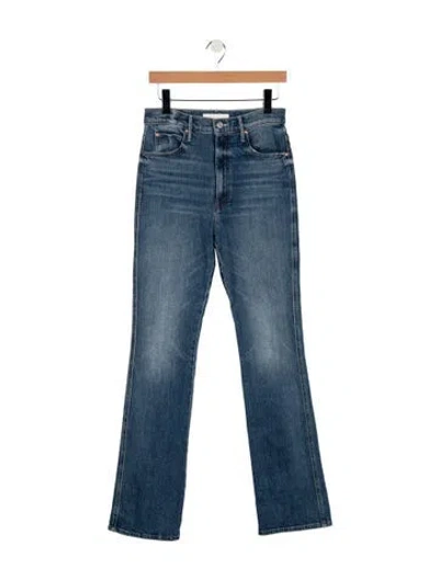 Pre-owned Mother High-rise Flared Jeans In Blue