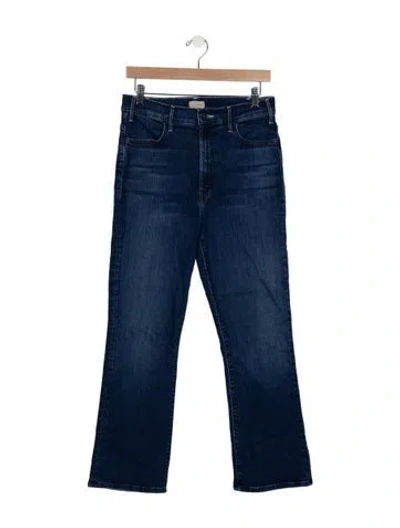 Pre-owned Mother High-rise Flared Jeans In Blue