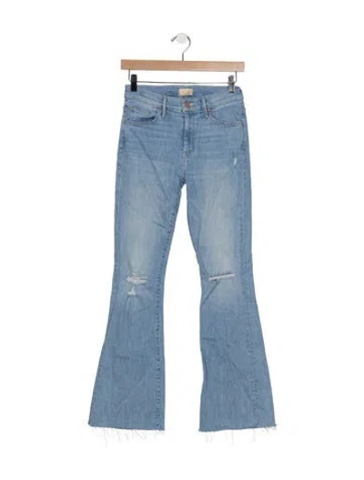 Pre-owned Mother High-rise Flared Jeans In Blue