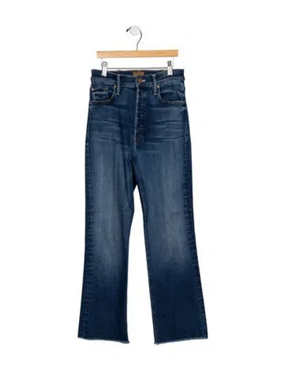 Pre-owned Mother High-rise Flared Jeans In Blue