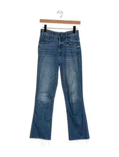 Pre-owned Mother High-rise Flared Jeans In Blue