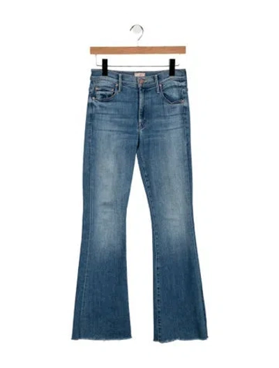 Pre-owned Mother High-rise Flared Jeans In Blue