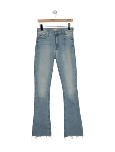 Pre-owned Mother High-rise Flared Jeans In Blue