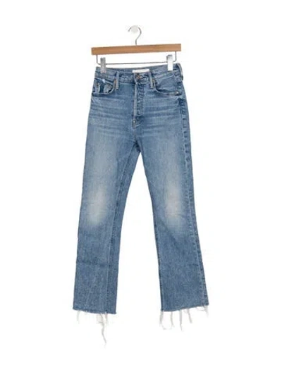 Pre-owned Mother High-rise Flared Jeans In Blue