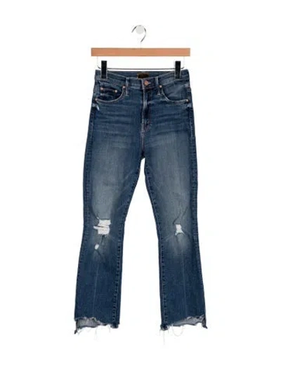 Pre-owned Mother High-rise Flared Jeans In Blue