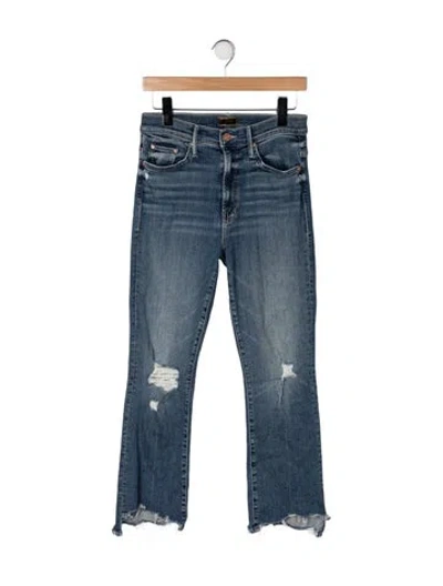 Pre-owned Mother High-rise Flared Jeans In Blue