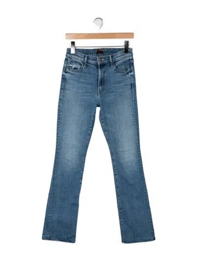Pre-owned Mother High-rise Flared Jeans In Blue