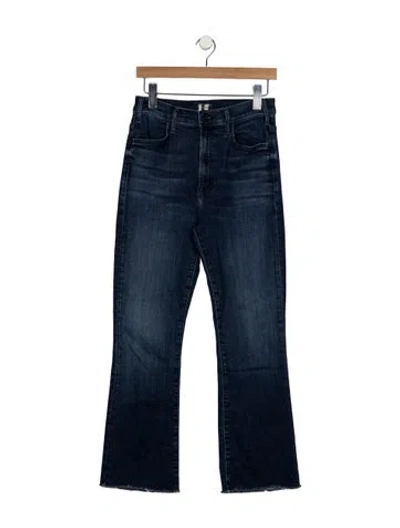 Pre-owned Mother High-rise Flared Jeans In Blue