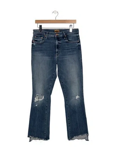 Pre-owned Mother High-rise Flared Jeans In Blue