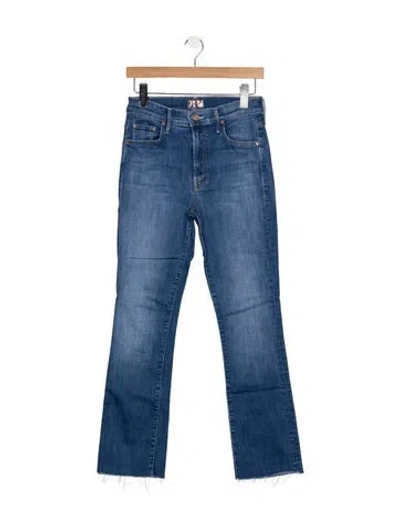 Pre-owned Mother High-rise Flared Jeans In Blue