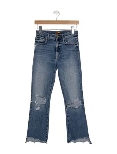 Pre-owned Mother High-rise Flared Jeans In Blue