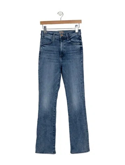 Pre-owned Mother High-rise Flared Jeans In Blue