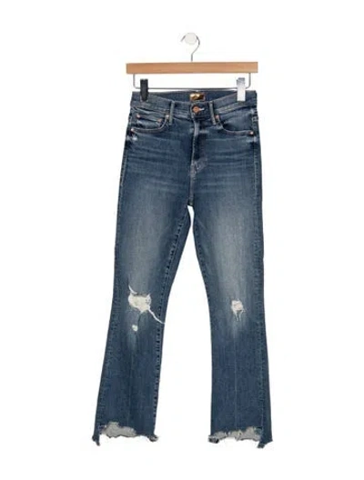 Pre-owned Mother High-rise Flared Jeans In Blue