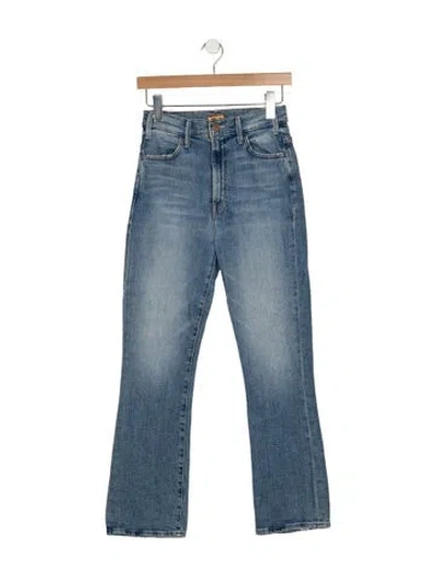 Pre-owned Mother High-rise Flared Jeans In Blue