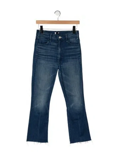 Pre-owned Mother High-rise Flared Jeans In Blue