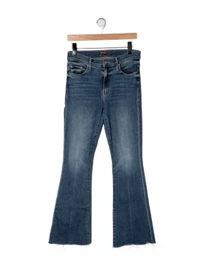 Pre-owned Mother High-rise Flared Jeans In Blue