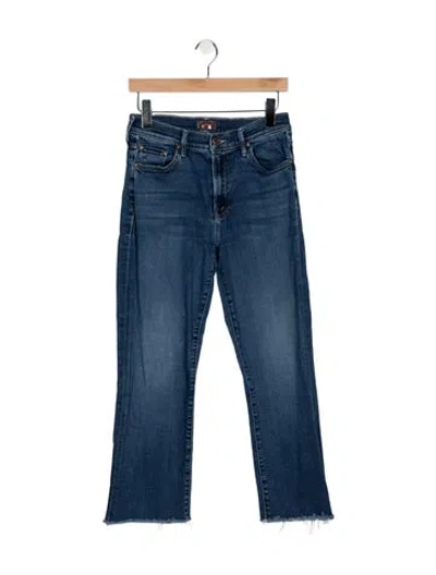 Pre-owned Mother High-rise Flared Jeans In Blue