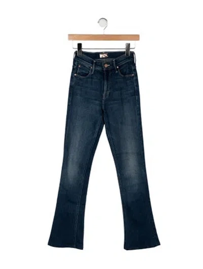 Pre-owned Mother High-rise Flared Jeans In Blue