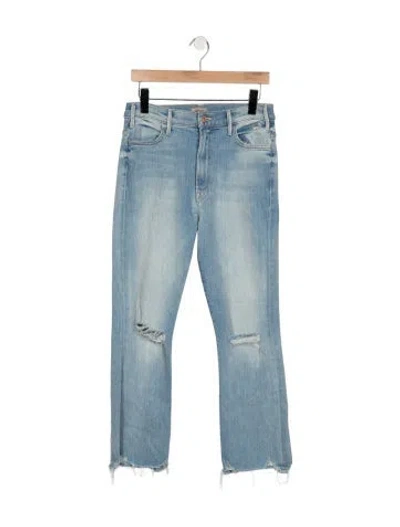 Pre-owned Mother High-rise Flared Jeans In Blue