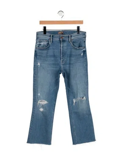 Pre-owned Mother High-rise Flared Jeans In Blue