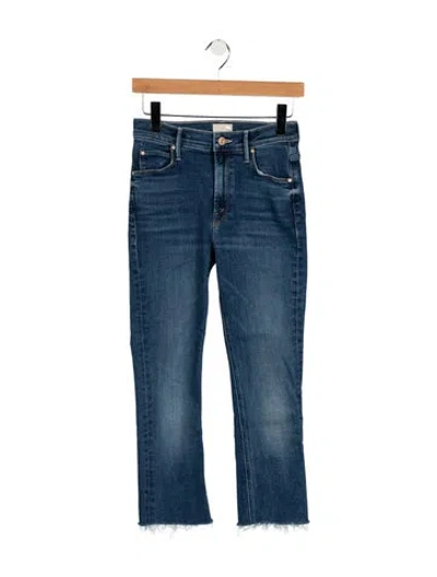 Pre-owned Mother High-rise Flared Jeans In Blue