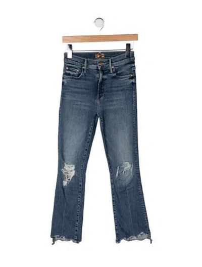 Pre-owned Mother High-rise Flared Jeans In Blue