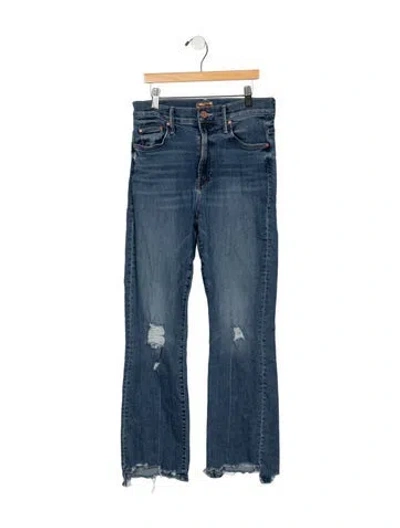 Pre-owned Mother High-rise Flared Jeans In Blue