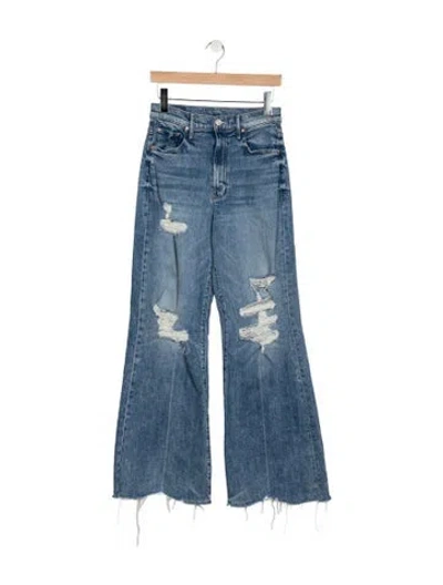 Pre-owned Mother High-rise Flared Jeans In Blue