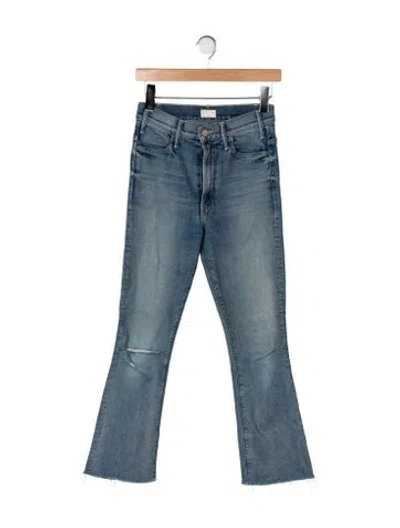 Pre-owned Mother High-rise Flared Jeans In Blue