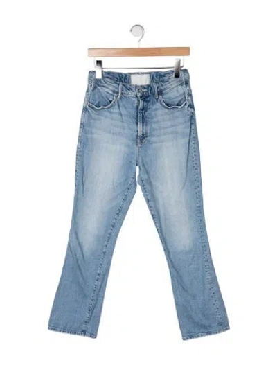 Pre-owned Mother High-rise Flared Jeans In Blue