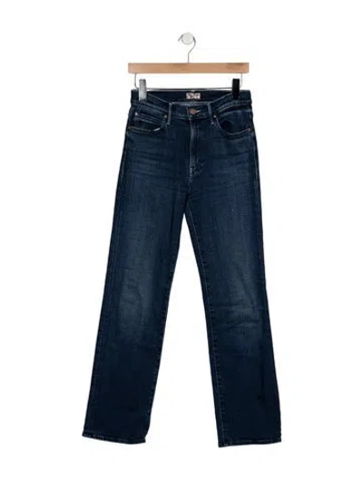 Pre-owned Mother High-rise Flared Jeans In Blue