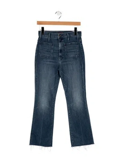Pre-owned Mother High-rise Flared Jeans In Blue