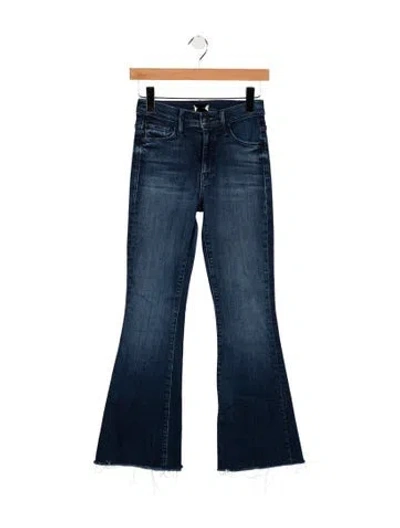 Pre-owned Mother High-rise Flared Jeans In Blue