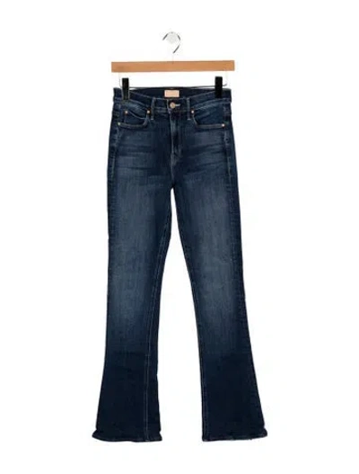 Pre-owned Mother High-rise Flared Jeans In Blue