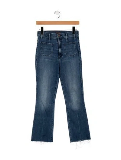 Pre-owned Mother High-rise Flared Jeans In Blue