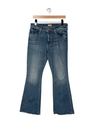 Pre-owned Mother High-rise Flared Jeans In Blue