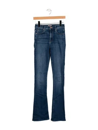 Pre-owned Mother High-rise Flared Jeans In Blue