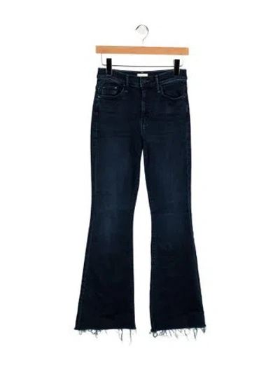 Pre-owned Mother High-rise Flared Jeans In Blue
