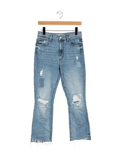 Pre-owned Mother High-rise Flared Jeans In Blue