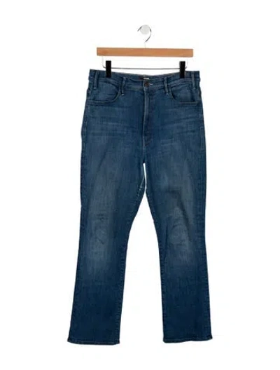 Pre-owned Mother High-rise Flared Jeans In Blue