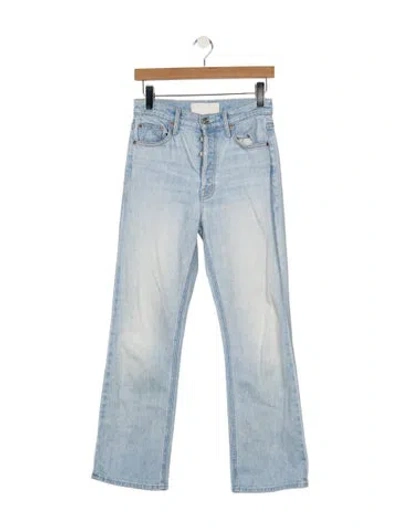 Pre-owned Mother High-rise Flared Jeans In Blue