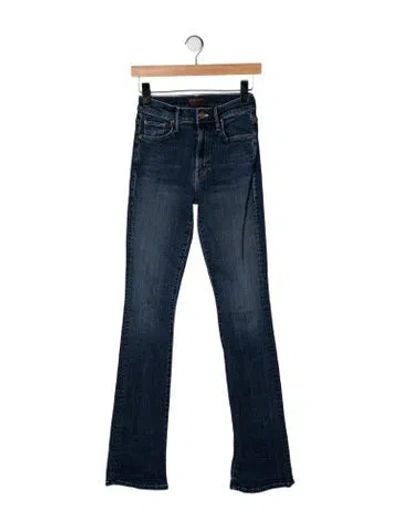 Pre-owned Mother High-rise Flared Jeans In Blue