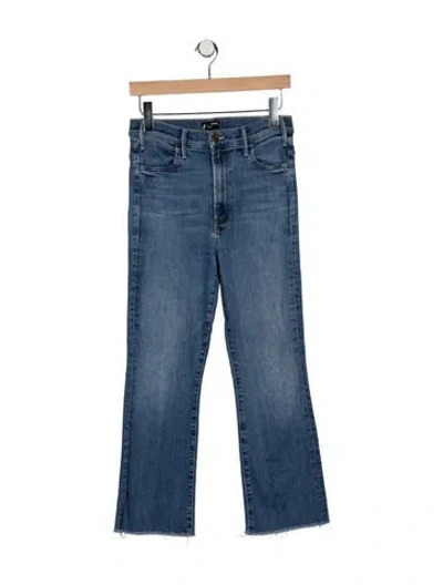 Pre-owned Mother High-rise Flared Jeans In Blue