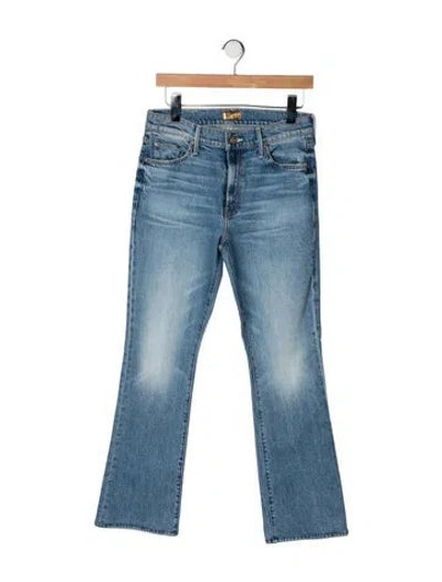 Pre-owned Mother High-rise Flared Jeans In Blue