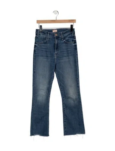 Pre-owned Mother High-rise Flared Jeans In Blue
