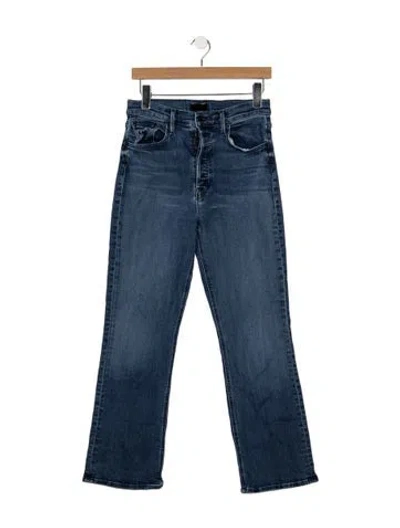 Pre-owned Mother High-rise Flared Jeans In Blue