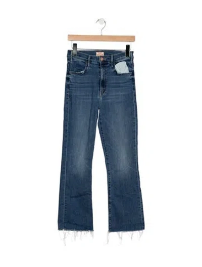 Pre-owned Mother High-rise Flared Jeans In Blue