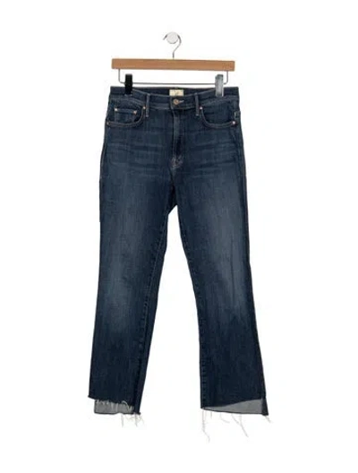 Pre-owned Mother High-rise Flared Jeans In Blue
