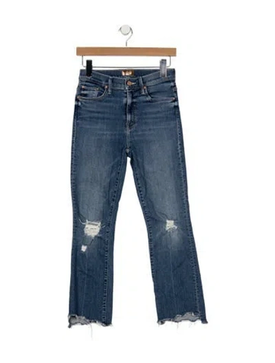 Pre-owned Mother High-rise Flared Jeans In Blue