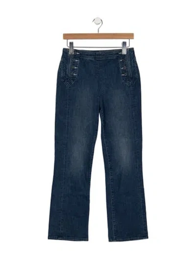 Pre-owned Mother High-rise Flared Jeans In Blue